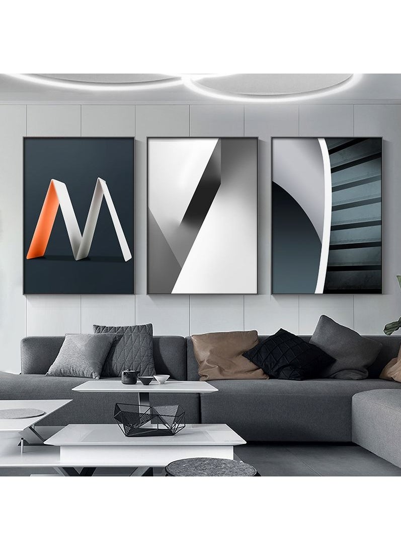 FASHION HOME 3PCS Wall Art Bright Style Minimalist Decor Modern Abstract Canvas Prints Poster Picture Framed Paintings Decorations  - Image 4