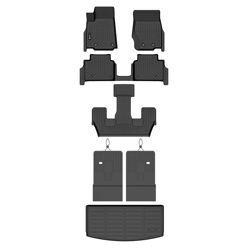 HAFIDI Floor Mats & Cargo Liner for Jeep Grand Cherokee L 2021-2025 (6-Passenger No Center Console) with Backrest Mat, All Weather TPE Heavy Duty Automotive Floor Liners Full Set Accessories Black - Image 1