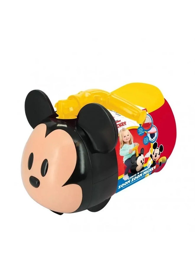Kiddieland لعبة ركوب كيدي لاند ديزني ميكي ماوس مع أضواء وأصوات زوم ميكي (48.26 × 28.91 × 34.29 سم، أحمر/أصفر) - Image 1