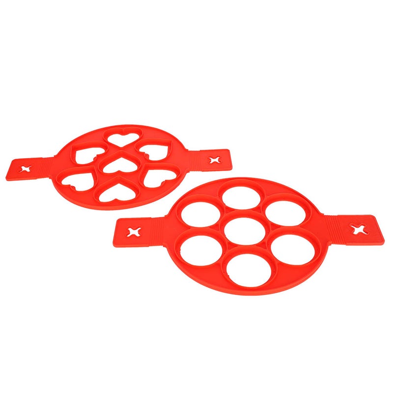 2Pcs 7 Holes Silicone NonStick Eggs Pancake Making Mold for DIY Kitchen Baking Cooking Accessories - Image 1