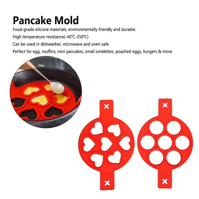 2Pcs 7 Holes Silicone NonStick Eggs Pancake Making Mold for DIY Kitchen Baking Cooking Accessories - Image 5
