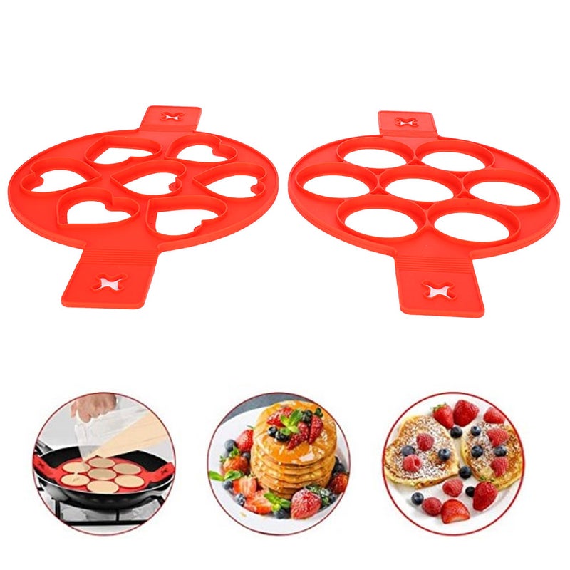 2Pcs 7 Holes Silicone NonStick Eggs Pancake Making Mold for DIY Kitchen Baking Cooking Accessories - Image 4