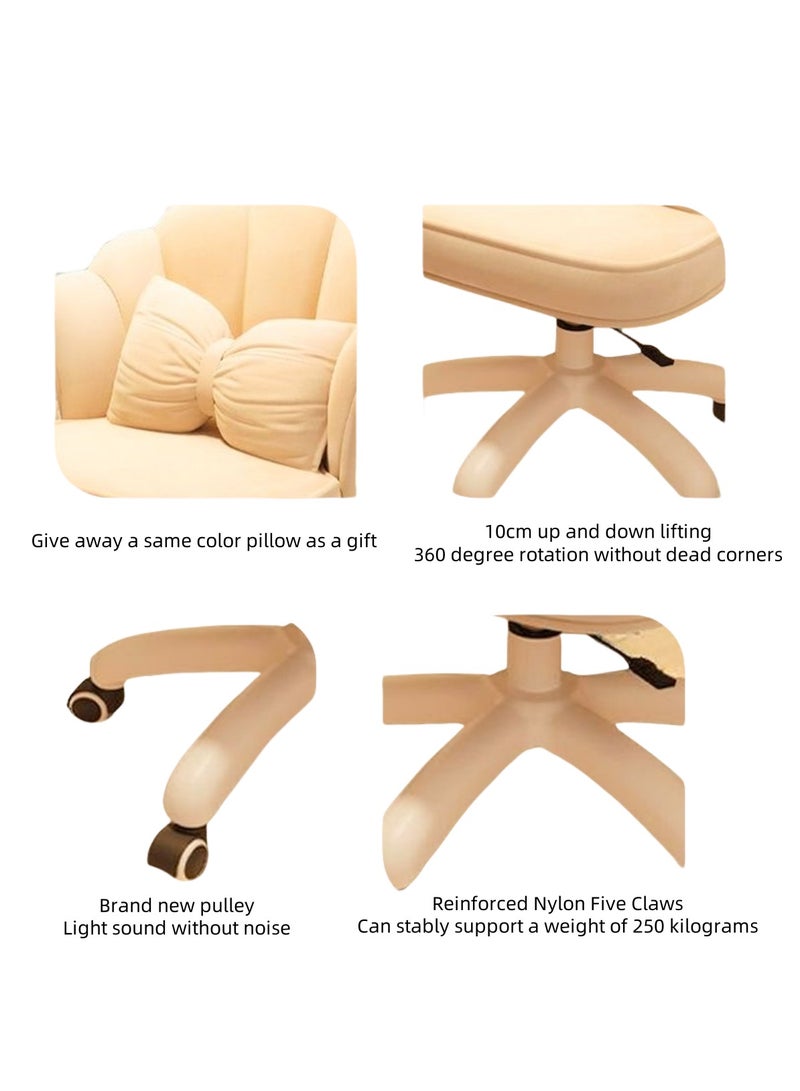 Tanwer Comfortable learning seat backrest, desk, swivel chair, dormitory chair, cute girl bedroom, computer chair - Image 5