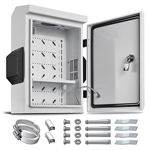 namunanee Outdoor Electrical Box, Cold-Rolled Steel Plate, Aluminum Alloy Back Beam, One-Piece Ventilation Design, IP65 Waterproof, Wall/Pole Mounted (15.7" x 11.8" x 5.9") - Image 1