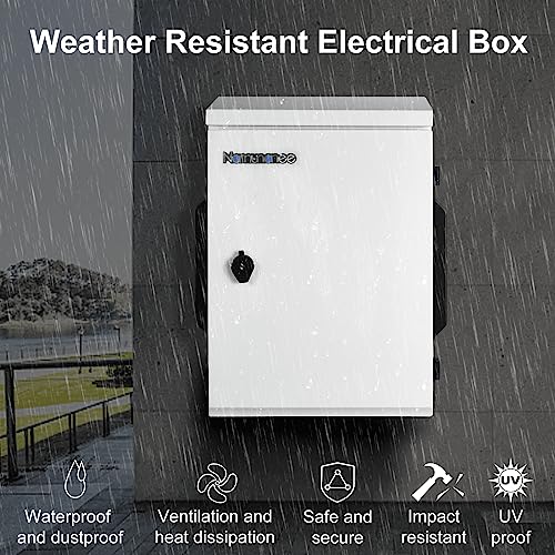 namunanee Outdoor Electrical Box, Cold-Rolled Steel Plate, Aluminum Alloy Back Beam, One-Piece Ventilation Design, IP65 Waterproof, Wall/Pole Mounted (15.7" x 11.8" x 5.9") - Image 2