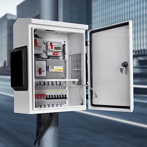 namunanee Outdoor Electrical Box, Cold-Rolled Steel Plate, Aluminum Alloy Back Beam, One-Piece Ventilation Design, IP65 Waterproof, Wall/Pole Mounted (15.7" x 11.8" x 5.9") - Image 4