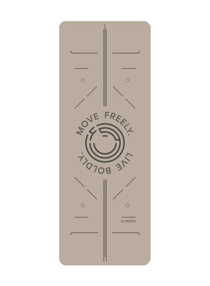 KAWN.YOGA Beige Mat. Non-Slip. Strap Included. High Performance Material Exercise Mat Ideal For Hiit, Plates, Yoga And Other Workouts