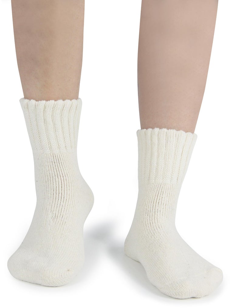 BenSorts Women Warm Solid Socks Winter Thick Warm Cozy Crew Socks for Female Beige Yellow Green Light Pink Purple 5 Pairs Pack - Image 5