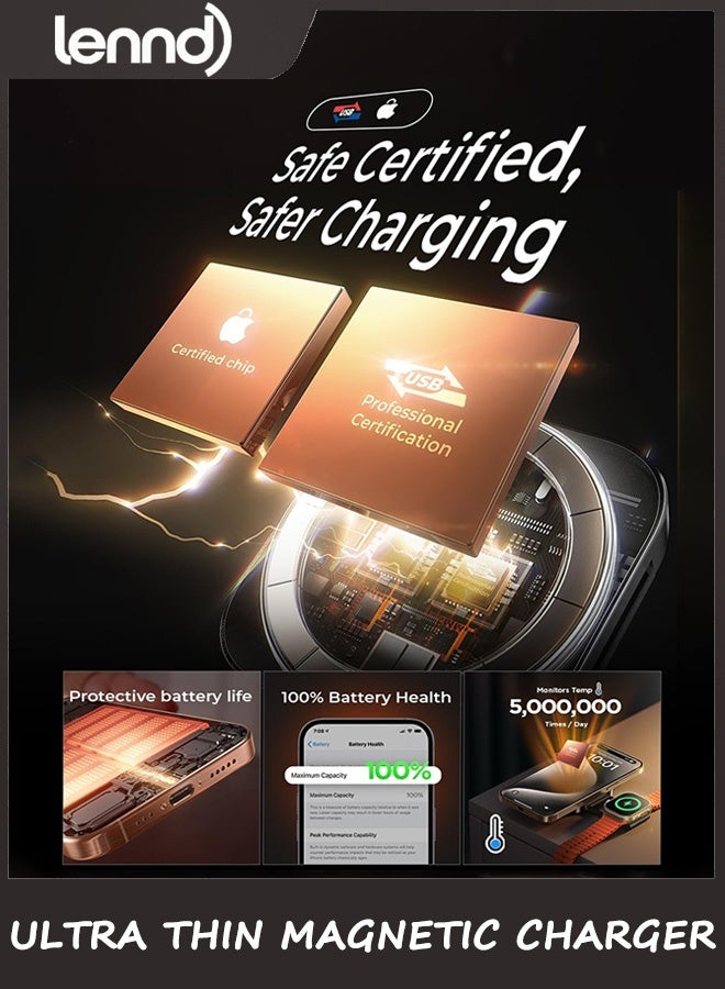 LENND MagSafe Charging Stand for iPhone, Magnetic Charging for Apple Watch Airpods, Easy Travel Wireless iPhone Charger, MagSafe Magnetic Accessories for Apple Watch 16 Pro Max and Airpods - Image 5