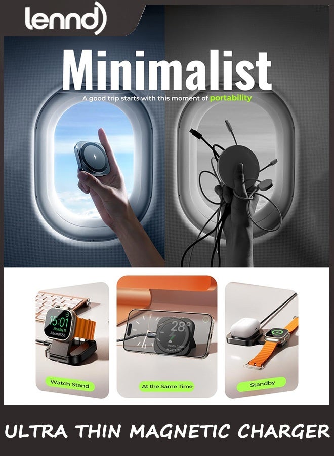 LENND MagSafe Charging Stand for iPhone, Magnetic Charging for Apple Watch Airpods, Easy Travel Wireless iPhone Charger, MagSafe Magnetic Accessories for Apple Watch 16 Pro Max and Airpods - Image 4