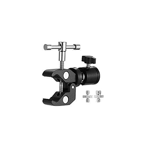 SHOPEE Camera Super Clamp and Ball Head Hot Shoe Mount 1/4" Male & 3/8" Male Threaded Screw Adapter Compatible with Camera Cage/Shoulder Rig/Tripod/Socket Studio/LED Panel - Image 3