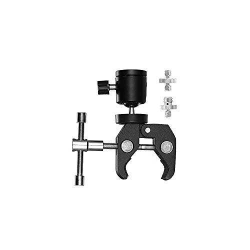 SHOPEE Camera Super Clamp and Ball Head Hot Shoe Mount 1/4" Male & 3/8" Male Threaded Screw Adapter Compatible with Camera Cage/Shoulder Rig/Tripod/Socket Studio/LED Panel - Image 5