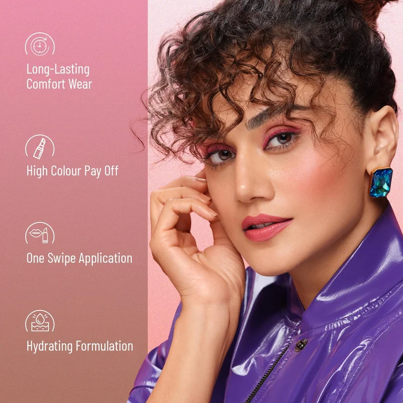 Swiss Beauty Swiss Beauty HD Matte Lipstick | Intense Pigment | Creamy Matte Finish | 8-Hour Stay | 12-Hour Moisturisation | Effortless Glide | Fire Pink Shade-05 3.5g