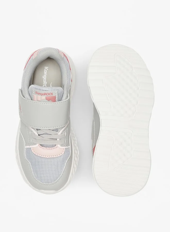 kangaROOS Girls' Panelled Sports Shoes with Hook and Loop Closure