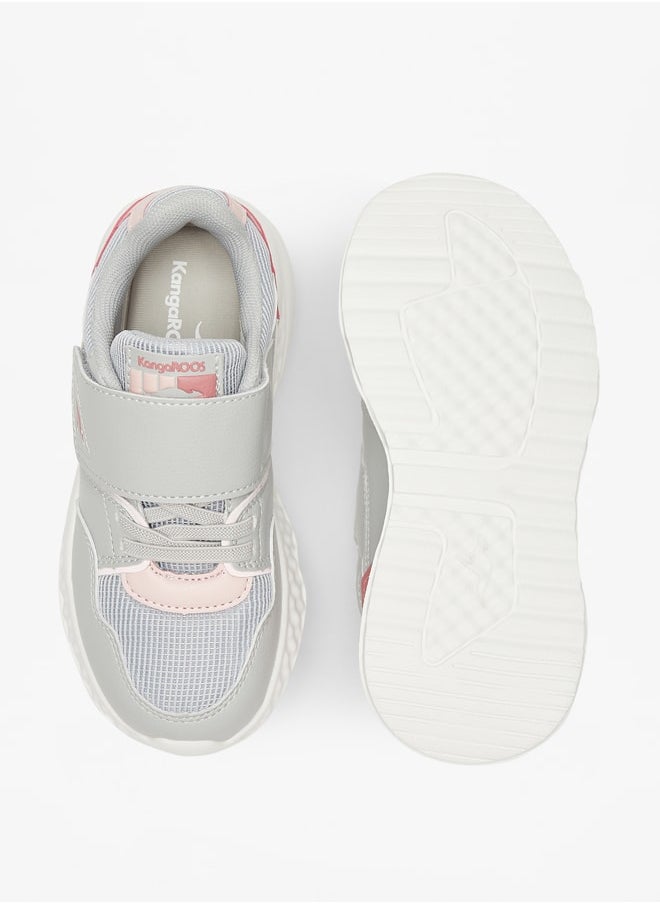 kangaROOS - Girls' Panelled Sports Shoes with Hook and Loop Closure - Image 1