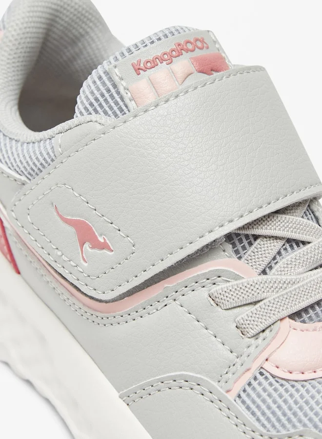 kangaROOS Girls' Panelled Sports Shoes with Hook and Loop Closure