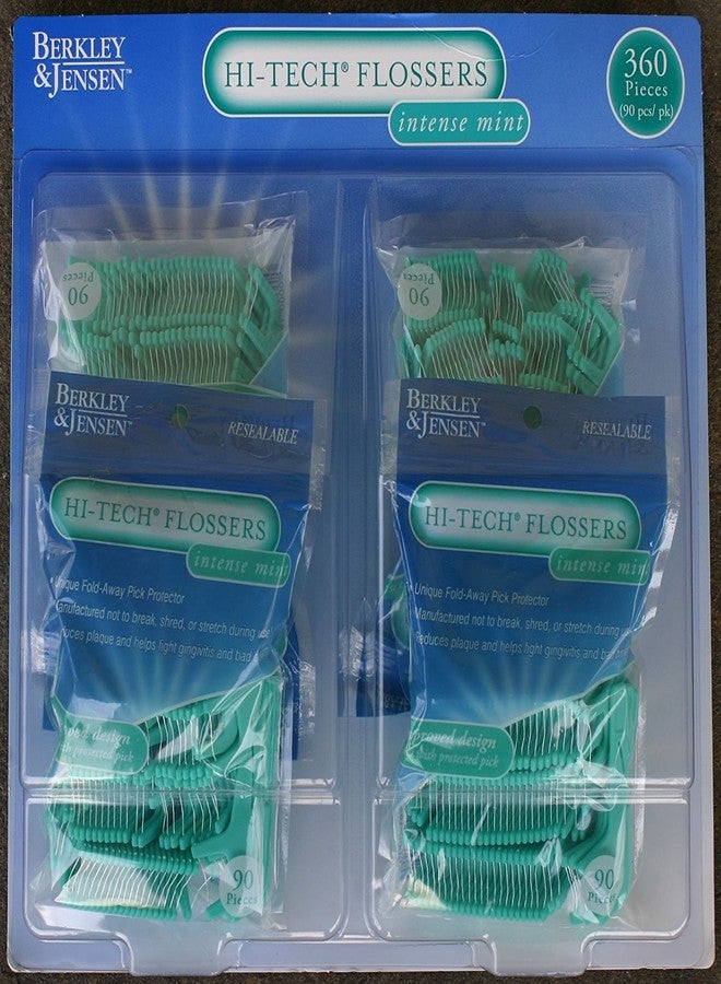 Berkley & Jensen Hi-tech Flossers Intense Mint (4 bags 90 pieces each - total 360 pieces in a pack by GroceryCentre