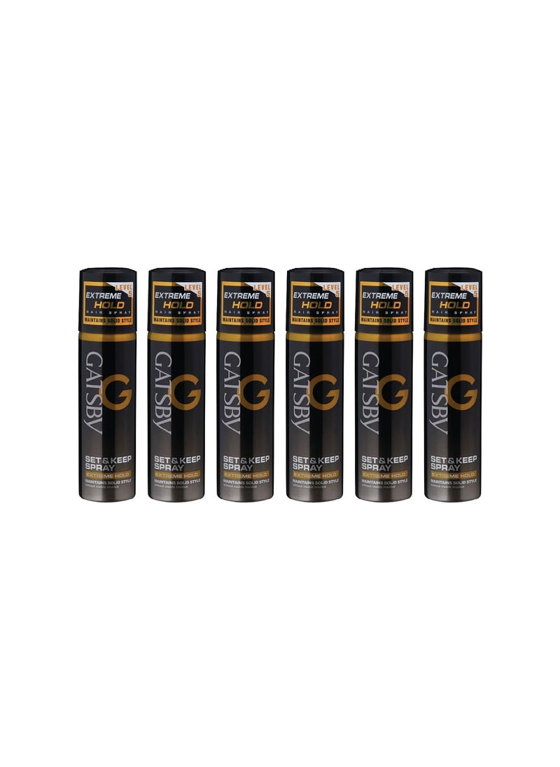 GATSBY Gatsby Japan Set  Keep Hair Styling Spray 66ml each Pack of 6  Extreme Hold  Quick Drying Long Lasting Hold No Flaking  Natural Shine  Non Sticky  Easy Wash Off  - Image 1