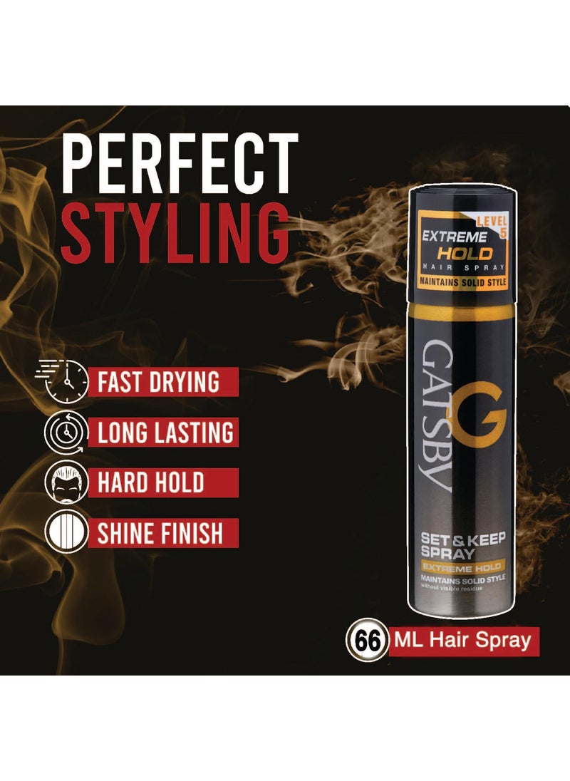 GATSBY Gatsby Japan Set  Keep Hair Styling Spray 66ml each Pack of 6  Extreme Hold  Quick Drying Long Lasting Hold No Flaking  Natural Shine  Non Sticky  Easy Wash Off  - Image 5
