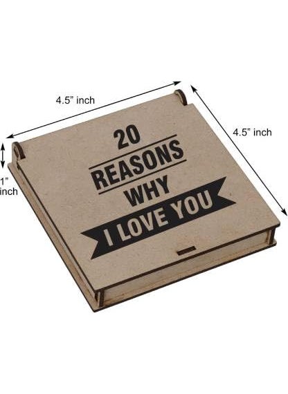 CRAFTINKY CRAFTINKY Premium I love You Greetings Cards for Couples Love Gift Box 20 Cards with Reasons Why I Love You in Message Box Valentines Day Gift For Girlfriend I love You Gifts For GirlfriendBoyfriend Brown  - Image 3