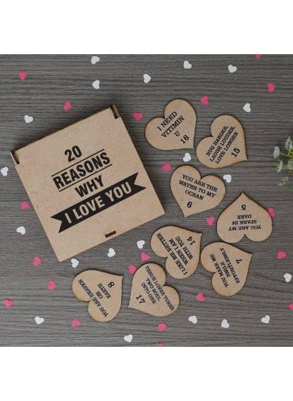 CRAFTINKY CRAFTINKY Premium I love You Greetings Cards for Couples Love Gift Box 20 Cards with Reasons Why I Love You in Message Box Valentines Day Gift For Girlfriend I love You Gifts For GirlfriendBoyfriend Brown  - Image 2