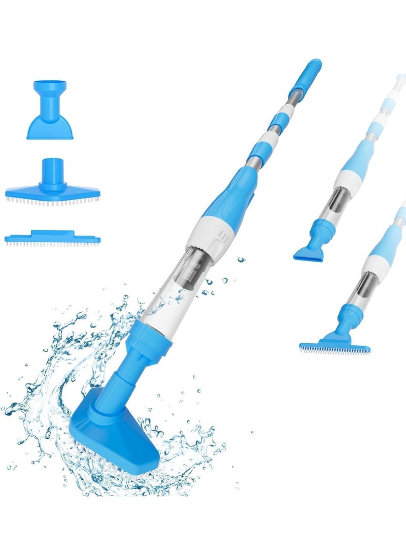 SYOSI Upgraded 3 in 1 Cordless Rechargeable Pool Vacuum, Handheld Pool Vacuum with Telescopic Pole for Deep Cleaning, Deep Cleaning for Spas, Hot Tubs and Small Pools for Sand and Debris - Image 1