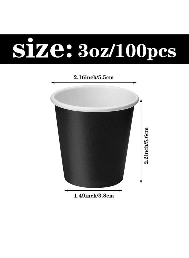 Huaiid 3 Oz 100 Packs Small Disposable Bathroom Mouthwash Cups Bathroom Paper Cups Espresso Paper Cups Small Paper Cups for Snack Bathroom Espresso Perfect for Home Condos Rvs Campers（Black） - Image 2