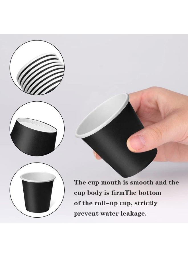 Huaiid 3 Oz 100 Packs Small Disposable Bathroom Mouthwash Cups Bathroom Paper Cups Espresso Paper Cups Small Paper Cups for Snack Bathroom Espresso Perfect for Home Condos Rvs Campers（Black） - Image 3