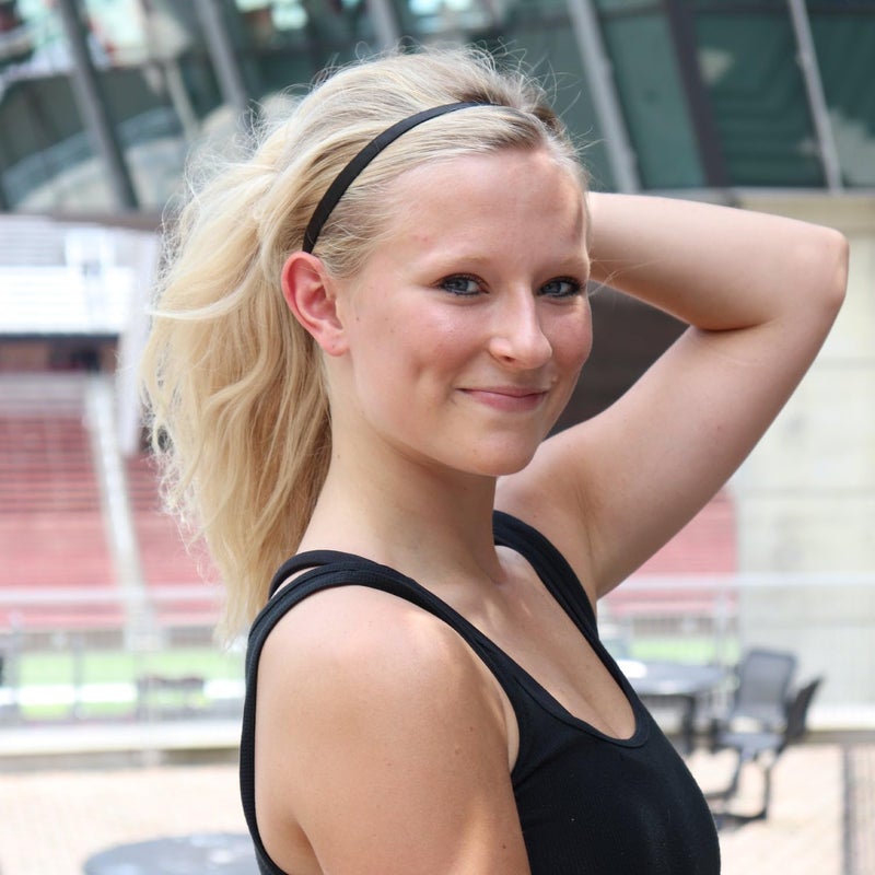 Sweaty Bands Womens Girls Headband - Non-Slip Velvet-Lined Exercise Hairband - Rock Solid Black 3/8-Inch - Image 2