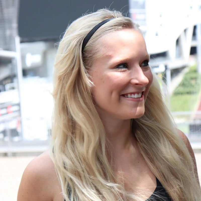 Sweaty Bands Womens Girls Headband - Non-Slip Velvet-Lined Exercise Hairband - Rock Solid Black 3/8-Inch - Image 4