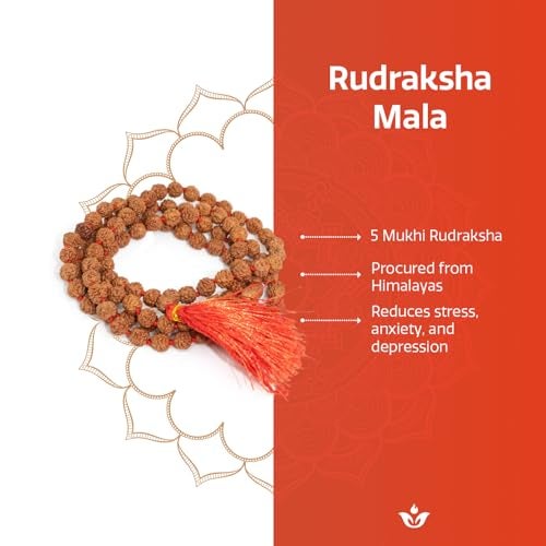 Swaha 5 Mukhi Lab Certified Rudraksha Mala Original 108 + 1 Beads | Jap Mala | Perfect for Wearing for Both Men & Women | Used for Meditation - Image 3