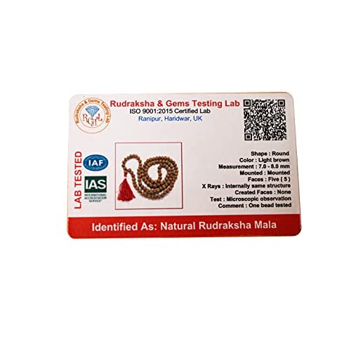 Swaha 5 Mukhi Lab Certified Rudraksha Mala Original 108 + 1 Beads | Jap Mala | Perfect for Wearing for Both Men & Women | Used for Meditation - Image 2