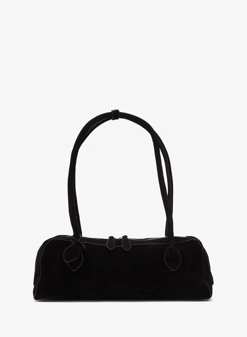 ايلا Structured Shoulder Bag In Faux Suede