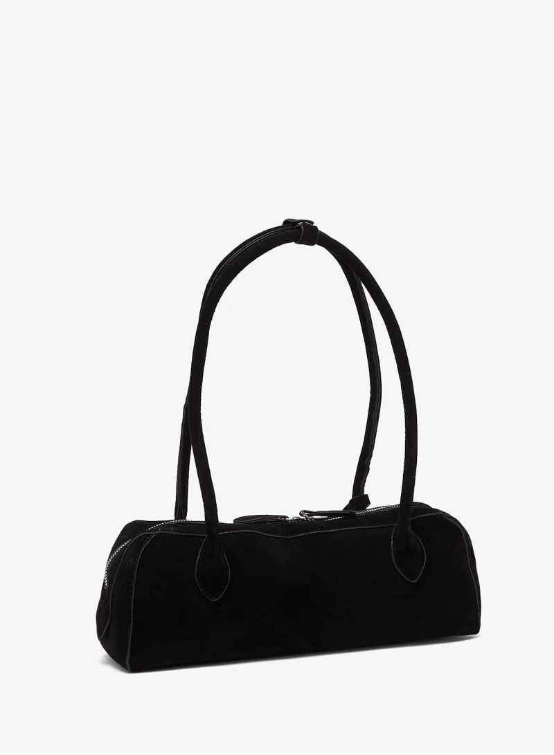 ايلا Structured Shoulder Bag In Faux Suede
