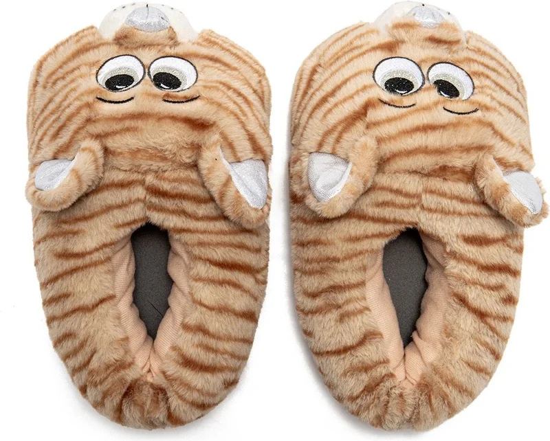 Twigy Pompon Women, Waiter Size Animal Slippers Beige 36/41 EE0536