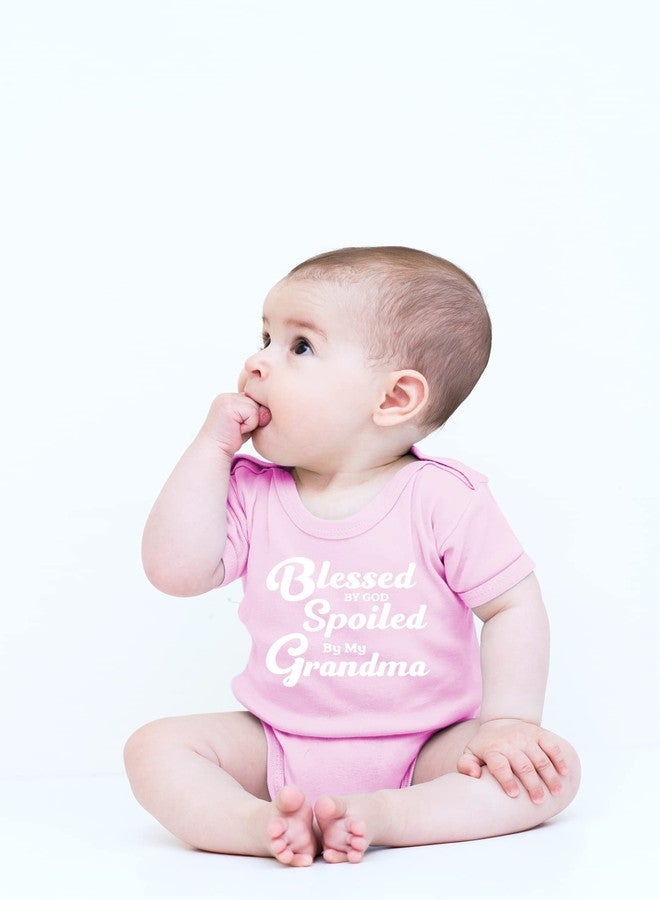 CBTwear Bless by God Spoiled by My Grandma - Baby Clothes - Funny Newborn Bodysuit Outfits for Boys and Girls (Newborn, Pink) - Image 2