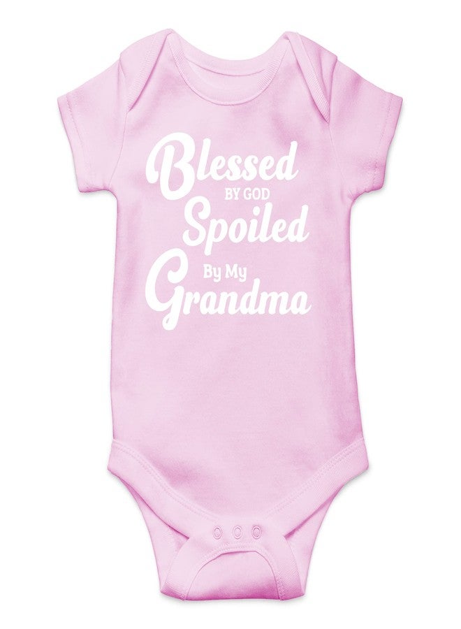 CBTwear Bless by God Spoiled by My Grandma - Baby Clothes - Funny Newborn Bodysuit Outfits for Boys and Girls (Newborn, Pink) - Image 1