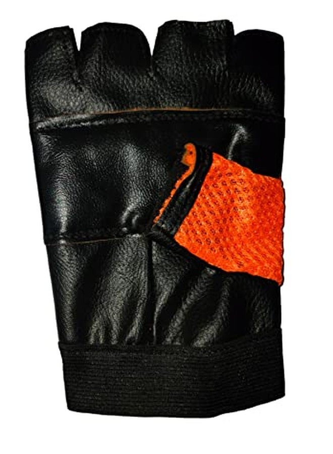 فينوم قفازات رياضية جلدية بلون برتقالي من فينوم، مثالية لرفع الأثقال، والتمارين الرياضية، والتدريب المتقاطع، والتمارين الرياضية، مناسبة للرجال والنساء. - Image 4