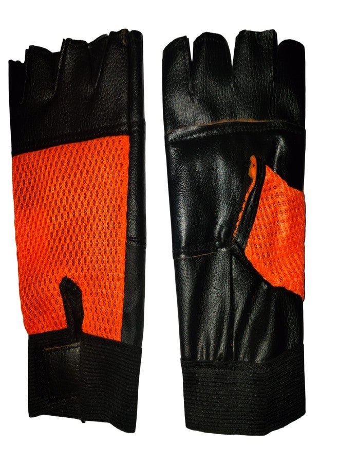 فينوم قفازات رياضية جلدية بلون برتقالي من فينوم، مثالية لرفع الأثقال، والتمارين الرياضية، والتدريب المتقاطع، والتمارين الرياضية، مناسبة للرجال والنساء. - Image 2