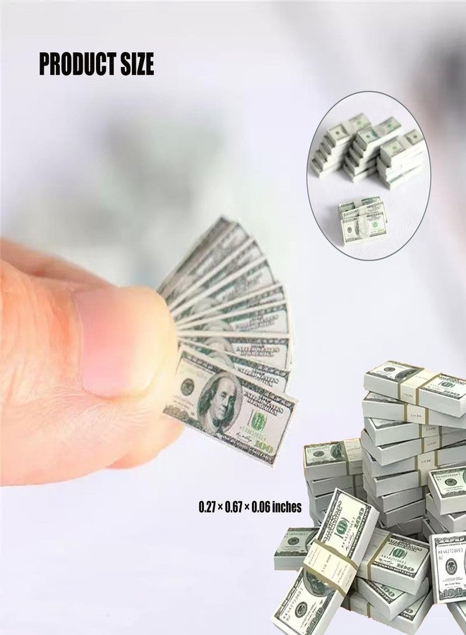 IAIHBBLY 210 Pcs Mini Dollar Bills Set 1:12 Dollhouse Miniature Scene Prop Money Realistic Mini Minature Things Stuff for Doll House Accessories Decorations - Image 2