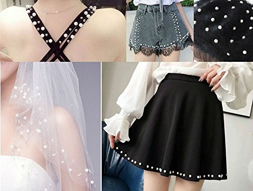 AKOAK 100 Set Pearl Rivet,Half Hole Faux Pearls Rivets Studs Buttons for Hat/Shoe/Clothes/Bag/Skirt/Bridal Veil DIY Accessories (8.0mm) - Image 5