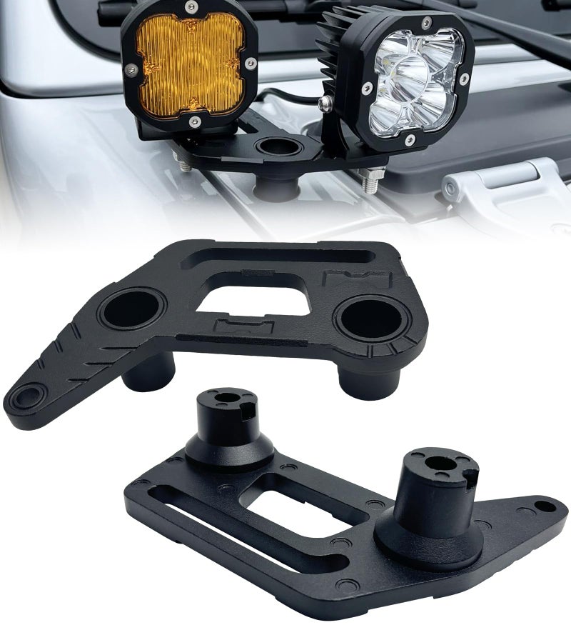 ZZJAUBI JL Light Mount Dual APillar Cowl Light Mount LED Pods Light Ditch Light Brackets Compatible with Jeep Wrangler JL JLU JT 20182023