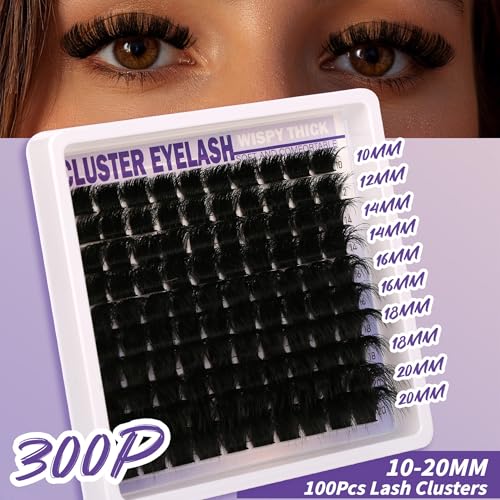 Himirell Lashes Clusters Kit Gift Packs 3 Styles 350Pcs with Bond&Seal Glue Remove Volume Soft False Eyelash Extension 150D+200D+300D D Curl Wispy DIY Individual Fake Eyelashes Box for Beginners Bulk Pack - Image 5