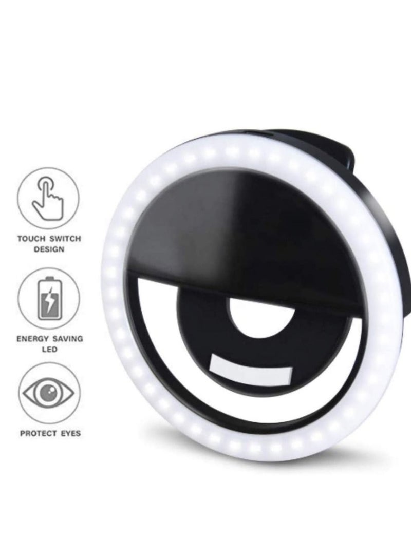 Mini Ring Light for Camera [Rechargable Battery] Selfie LED Camera Light [36 LED] for iPhone, iPad, Laptop, Make up, WHITE COLOR  - Image 2