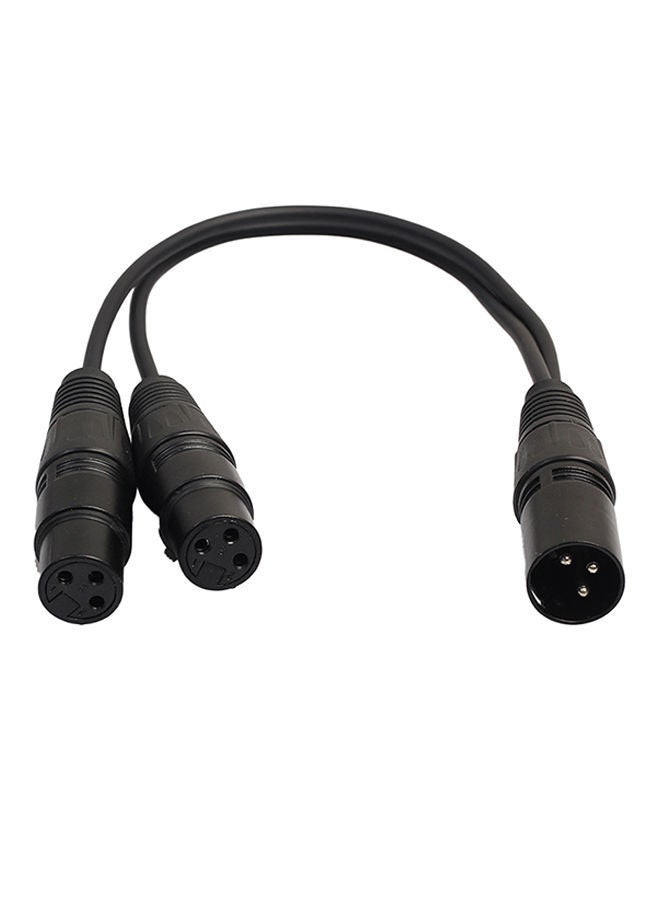 NIBEMINENT XLR 3 Pin Male To 2 Female Connector Microphone Extension Cable Cord B Black  - Image 1