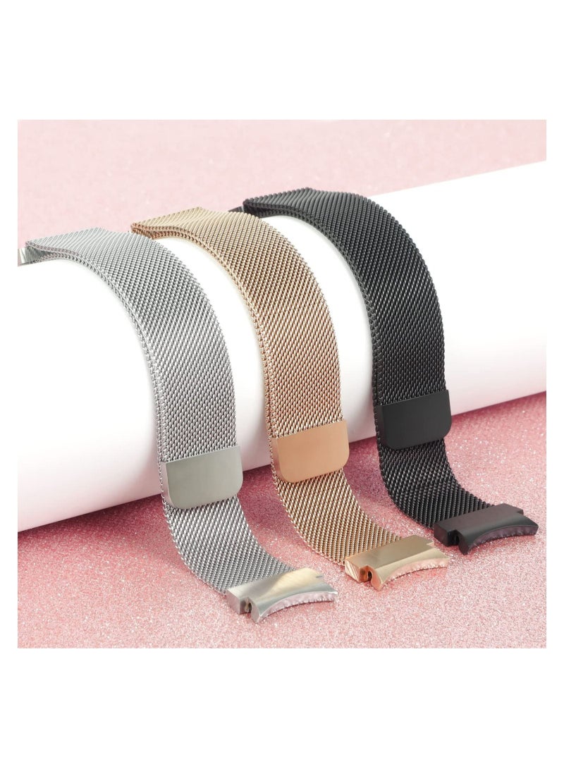كابتن تيك 2 Packs No Gap Metal Bands Compatible with Samsung Galaxy Watch 4 Band 40mm 44mm/ for Galaxy Watch 4 Classic Band 42mm 44mm, Milanese Loop Stainless Steel Magnetic Strap for Men Women, RGold/RPink - Image 5