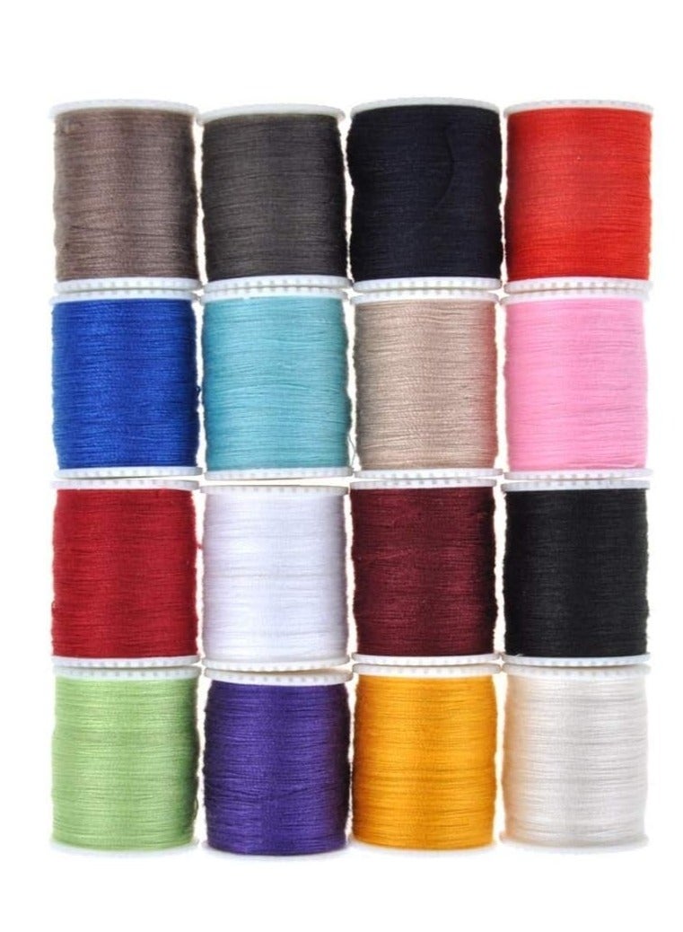 Sewing tools set, consisting of colorful sewing bobbins, scissors, sewing needles, and a multi-colored measuring tape  - Image 2