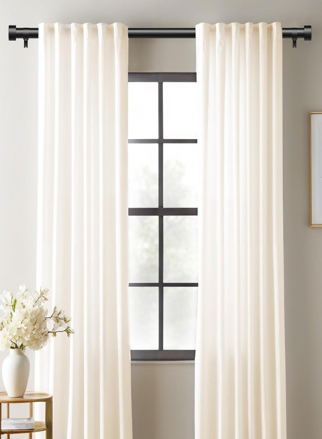 Time Forest 2 Pack Curtain Rods for Windows 28 to 48 Inch(2.3-4ft), 1 Inch Black Curtain Rods Set, Adjustable Heavy Duty Curtain Rod, Outdoor Curtain Rods for Patio Bedroom, Modern Drapery Rods, Size 32"- 60" - Image 2