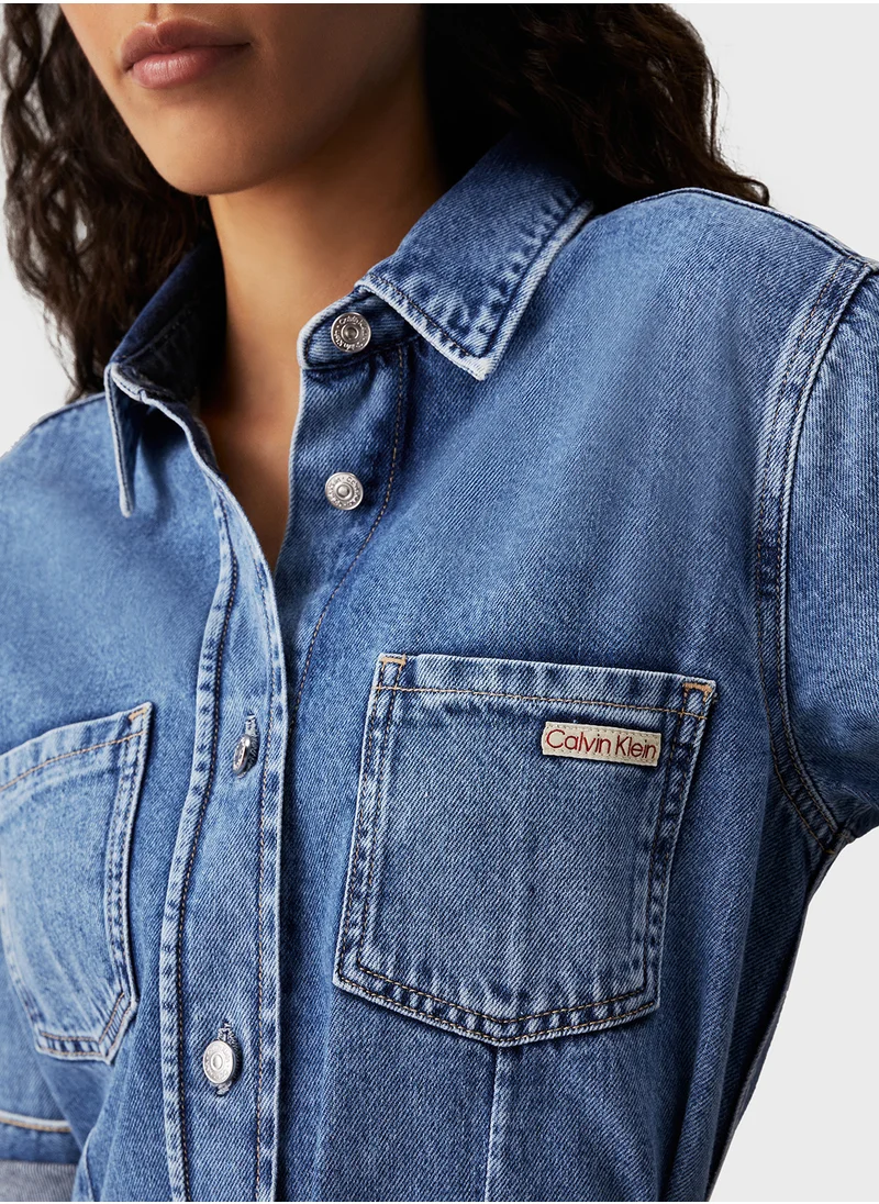 كالفن كلاين جينز BELTED SHIRT DRESS