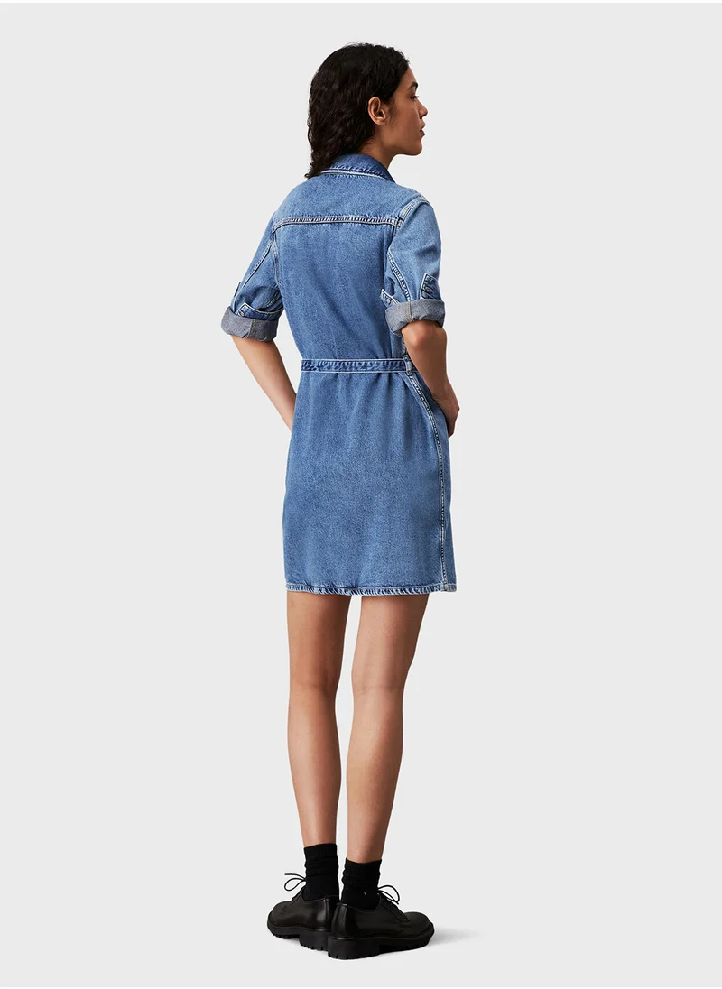 كالفن كلاين جينز BELTED SHIRT DRESS